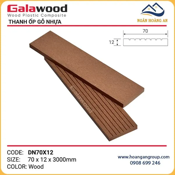 Thanh Đa Năng Gỗ Nhựa Ngoài Trời Galawood DN70X12 Wood